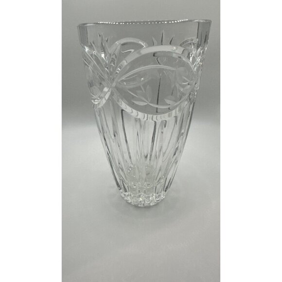 Gorham Cut Crystal Flower Etched Vase 7" Tall Elegant Display Piece - Picture 3 of 7